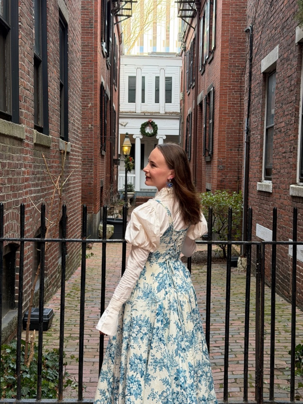 Selkie Blue and Cream Floral Maxi Dress